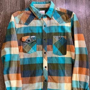 Topo Designs Flannel Work Shirt Heavy Weight Cotton/ Turquoise - Olive